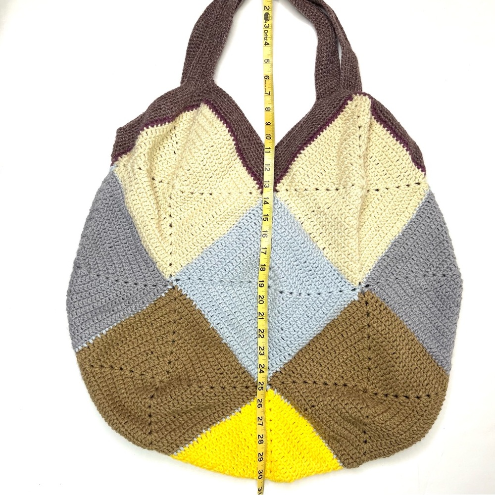 Unique Handmade Crochet Granny Square Large Tote Bag - Picture 8 of 13